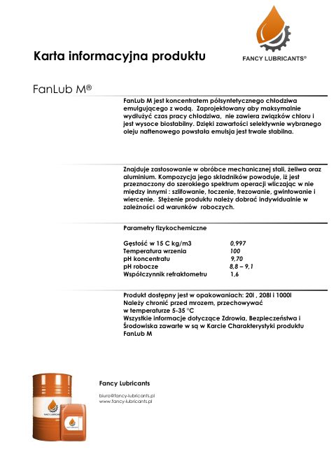 Okładka katalogu PDS FANLUB M