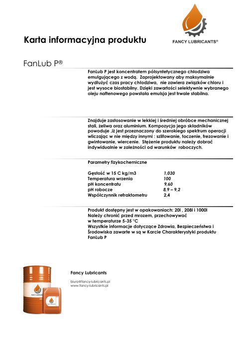 Okładka katalogu PDS FANLUB P
