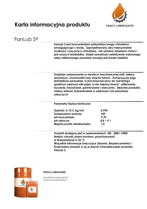 Okładka katalogu PDS FANLUB S