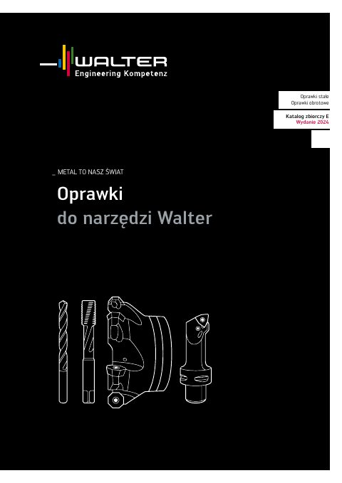 Okładka katalogu Walter — adaptery i oprawki